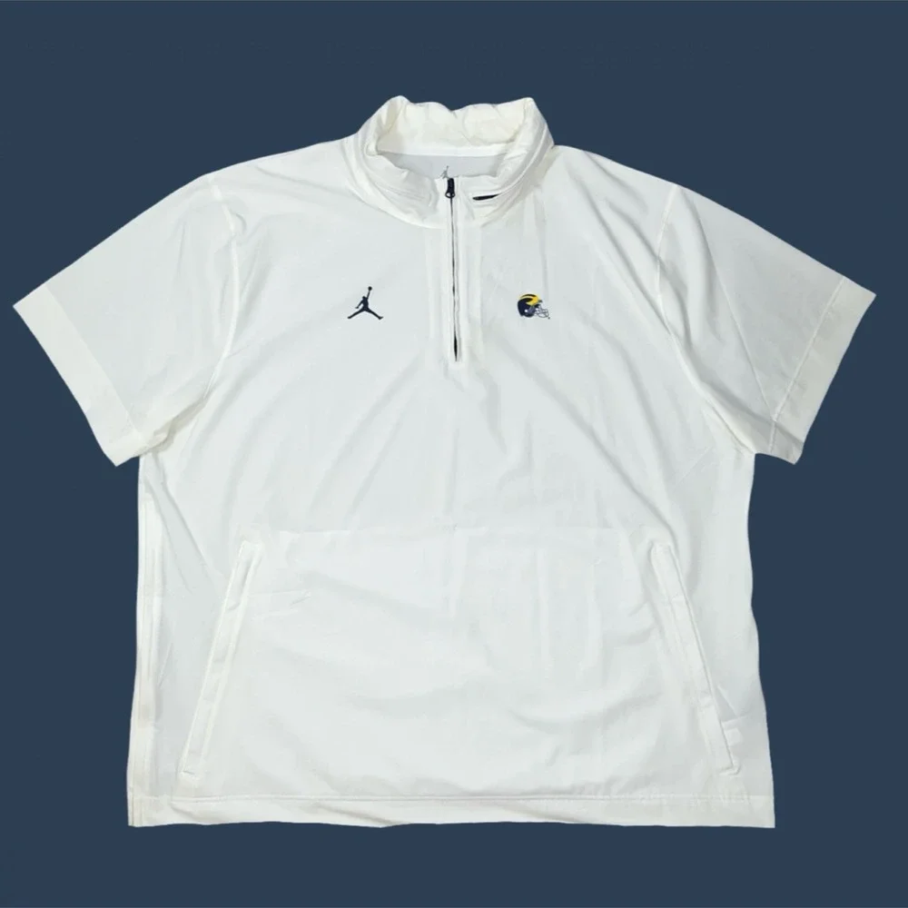 Michigan Wolverines‎ Nike Jordan Mens 1/4 Zip Short Sleeve Hoodie Jacket 3XL